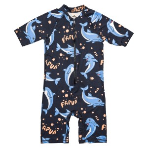 Kombinezon kąpielowy Delfiny granatowe 50+ UPF Mullido