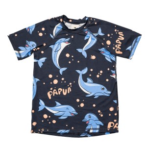 Koszulka kąpielowa delfiny granatowe 50+UPF  Mullido