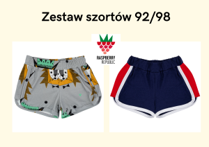 Szorty Pan Rysio i szorty granatowe rozmiar 92/98 Raspberry Republic