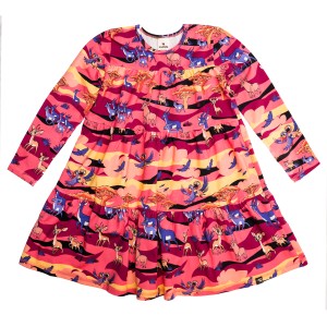 Sukienka bawełniana A-line sawanna purpurowa Mullido 