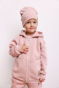 Zestaw czapka i komin bawełniane prążek różowe Tuss