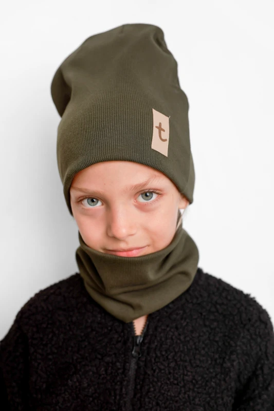 czapka + komin khaki.JPG