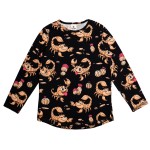 Koszulka z długim rękawem bawełniana Skorpiony czarna Mullido