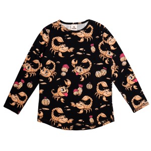 Koszulka z długim rękawem bawełniana Skorpiony czarna Mullido