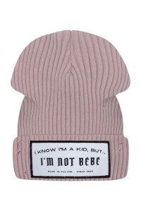 Czapka bawełniana gruby prążek I know I'm a kid różowa I'm not Bebe