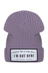 Czapka bawełniana gruby prążek I know I'm a kid fioletowa I'm not Bebe