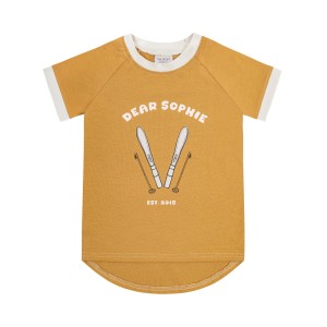 Koszulka z krótkim rękawem bawełniana Ski żółta Dear Sophie