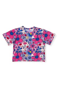 Koszulka bawełniana z krótkim rękawem Sugar Bloom różowa Hey Popinjay