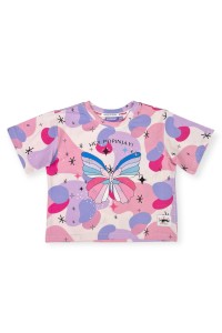 Koszulka bawełniana z krótkim rękawem Pastel Sturdust fioletowa Hey Popinjay