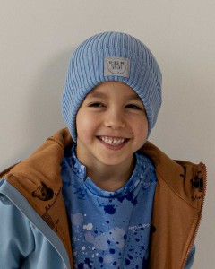 Czapka 100% wełny merino jasnoniebieska Strojmisie