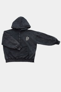 Bluza bawełniana z kapturem acid pocket czarna 107 Booso