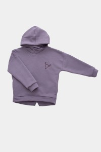 Bluza bawełniana ocieplana simple warm hoodie plum fioletowa 108 Booso