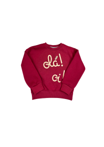 Bluza bawełniana ocieplana Ola! Oi! burgundowa czerwona Piudime