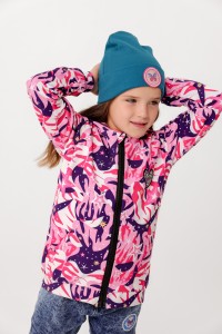 Bluza bawełniana zapinana z kapturem Galaxy różowa Hey Popinjay