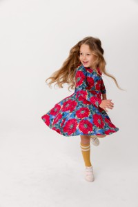 Sukienka bawełniana Grazia Poppy kręcąca się czerwona Hey Popinjay