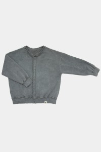 Kardigan vintage zapinany na napy bluza steel szary 102 Booso