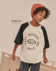 Koszulka z krótkim rękawem bawełniana Double czarno -biała 004 Booso