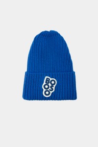 Czapka merino sand beanie kobaltowa niebieska Booso