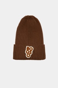 Czapka merino sand beanie brązowa Booso