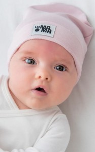 Czapka bawełniana newborn puder Lamama