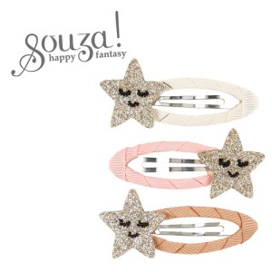 Spinka do włosów owinięta wstążką Dagmar z brokatowymi gwiazdkami 3 szt. Souza