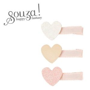 Spinka do włosów Bracha brokatowe, pastelowe serca 3 szt. Souza