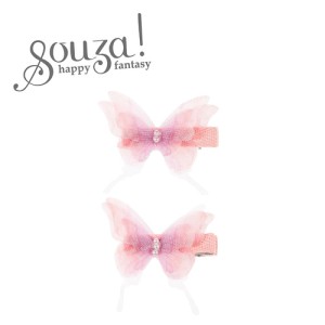 Spinka do włosów Thyrza tiulowe motyle różowe 2 szt. Souza