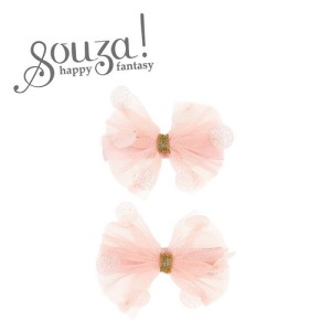 Spinka do włosów Elske tiulowa różowa kokarda 2 szt. Souza