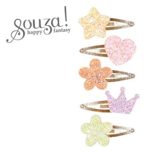 Spinka do włosów Carolina brokatowe, różne kształty 5 szt. Souza