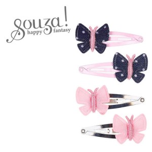 Spinka do włosów Akke różowe i granatowe motylki 4 szt. Souza