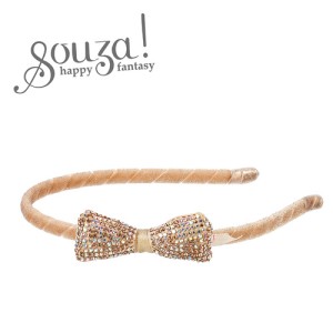 Opaska do włosów z kokardą i cekinami złota Francis Souza
