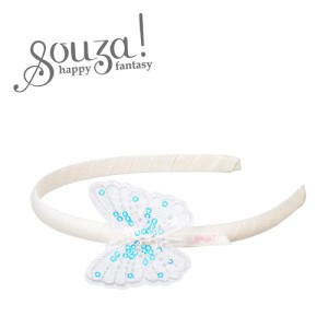 Opaska do włosów z motylem biała Belia Souza