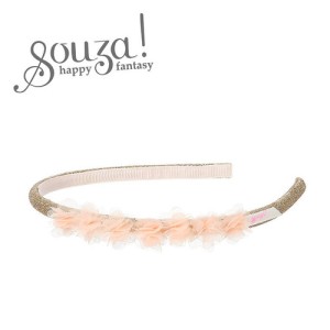 Opaska do włosów z tiulowymi kwiatkami złota Honey Souza