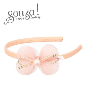 Opaska do włosów z kwiatem i perłą jasnoróżowa Lotus Souza