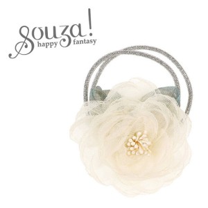 Gumka do włosów kwiat złamana biel Paris 1 szt. Souza