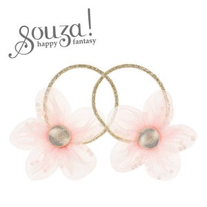 Gumki do włosów różowy kwiatek Odet 2 szt. Souza