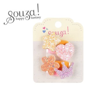 Gumki do włosów brokatowe różne kształty Carolina 4 szt. Souza