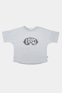 Koszulka bawełniana grey wide tee szara 005 Booso