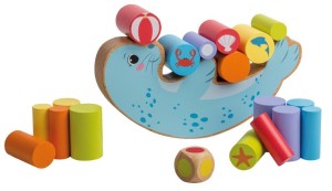 Drewniana układanka balansująca foka Joueco