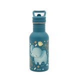 Butelka na wodę - bidon ze stali nierdzewnej 500 ml Słonik niebieska Sassi