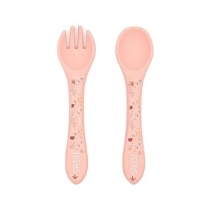 Sztućce silikonowe dla dzieci Ośmiornica różowa Sassi