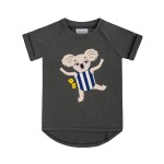 Koszulka bawełniana Koala antracytowa ciemnoszara Dear Sophie