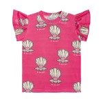 Koszulka bawełniana z falbankami muszelki różowa Dear Sophie