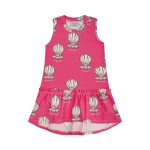 Sukienka bawełniana letnia z falbanką muszelki różowa Dear Sophie