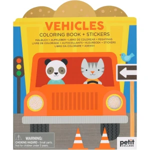 Kolorowanka i zestaw 100 szt. naklejek Pojazdy Petit Colage