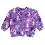 Bluza bawełniana oversize Lemury purpurowa Mullido