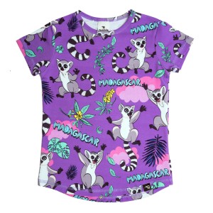 Koszulka z krótkim rękawem bawełniana Lemur purpurowy Mullido