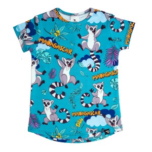 Koszulka z krótkim rękawem bawełniana Lemur turkusowy Mullido