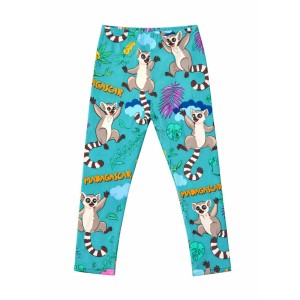 Leginsy bawełniane Lemur turkusowe Mullido