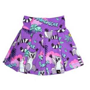 Spódnica bawełniana tenisowa z wszytymi szortami Lemury purpurowa Mullido